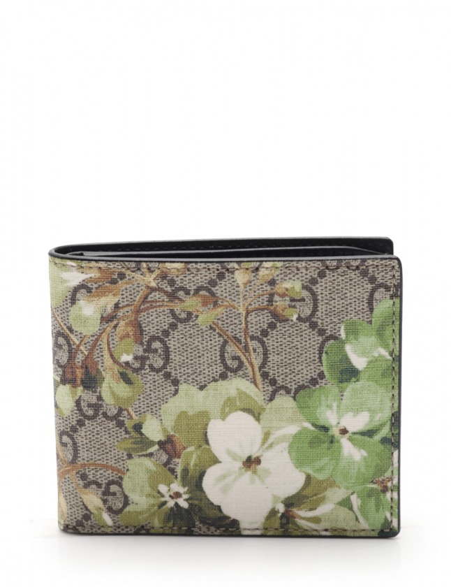 グッチ GUCCI 二つ折り札入れ GGブルームス GGスプリーム ベージュ 
