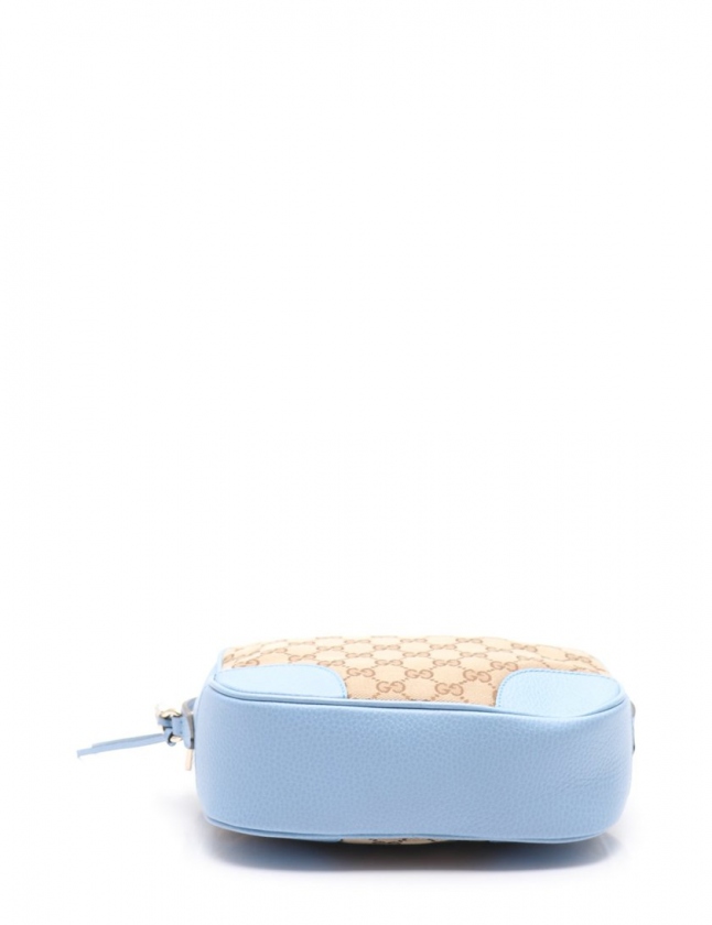 グッチ GUCCI ショルダーバッグ GGキャンバス ベージュ 水色 449413
