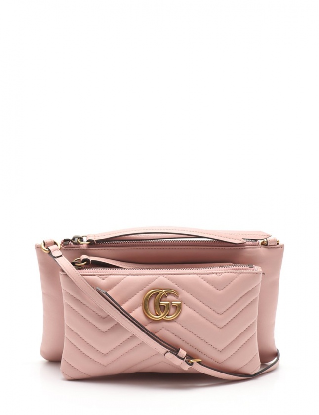グッチ GUCCI ショルダーバッグ GGマーモント ピンク 453878 レザー  
