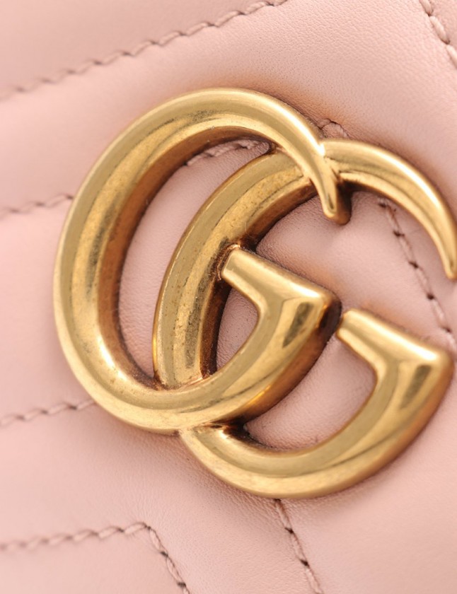 グッチ GUCCI ショルダーバッグ GGマーモント ピンク 453878 レザー  