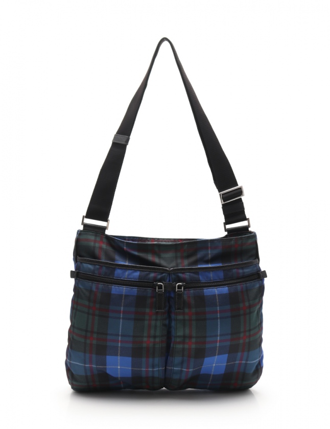 プラダ PRADA ショルダーバッグ チェック柄 青 マルチカラー VA0220