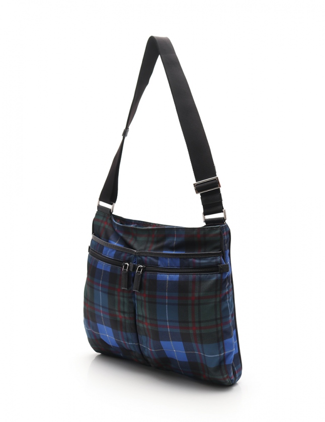プラダ PRADA ショルダーバッグ チェック柄 青 マルチカラー VA0220 