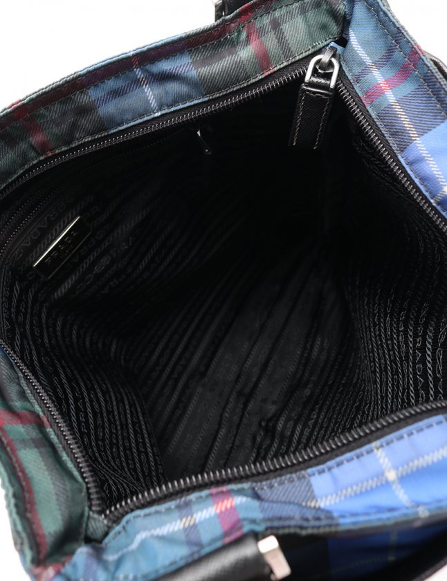 プラダ PRADA ショルダーバッグ チェック柄 青 マルチカラー VA0220