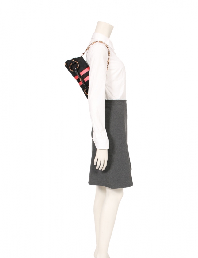 グッチ GUCCI チェーンショルダーバッグ GGキャンバス ホース