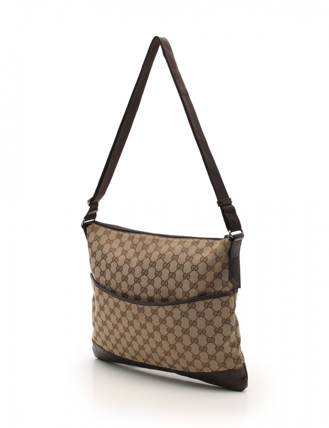 グッチ GUCCI ショルダーバッグ GGキャンバス ベージュ 茶 145856 