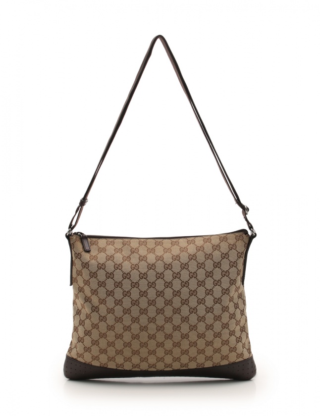 グッチ GUCCI ショルダーバッグ GGキャンバス ベージュ 茶 145856 