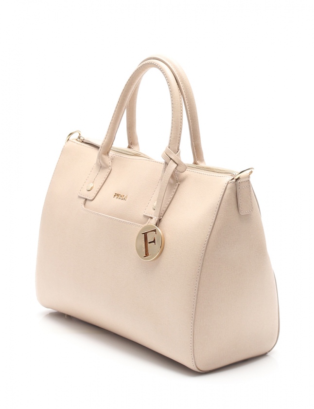 超美品 フルラ トートバッグ ジョベトート レザー 肩掛け 通勤 ライトベージュ FURLA フルラ GIOVE M TOTE BAG ジョベ トートバッグ 肩掛け