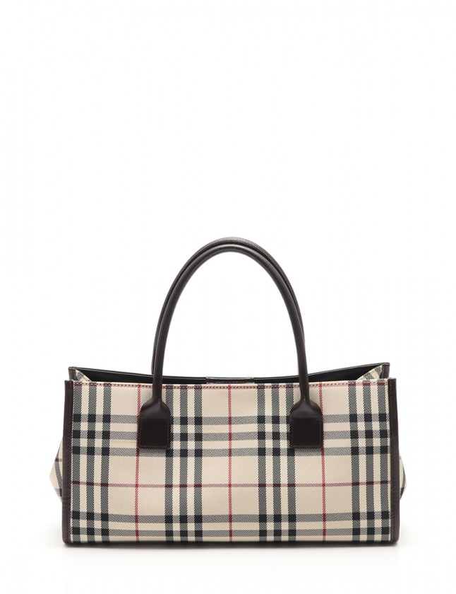 バーバリー BURBERRY ミニハンドバッグ チェック柄 ベージュ 黒 茶 