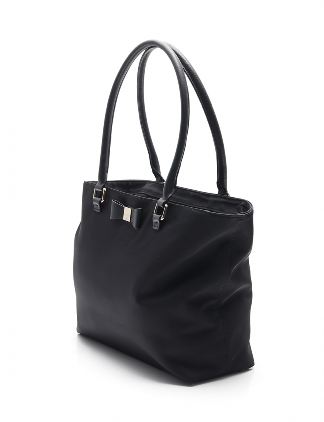 ケイトスペード KATE SPADE トートバッグ 黒 PXRU5875 ナイロン レザー 