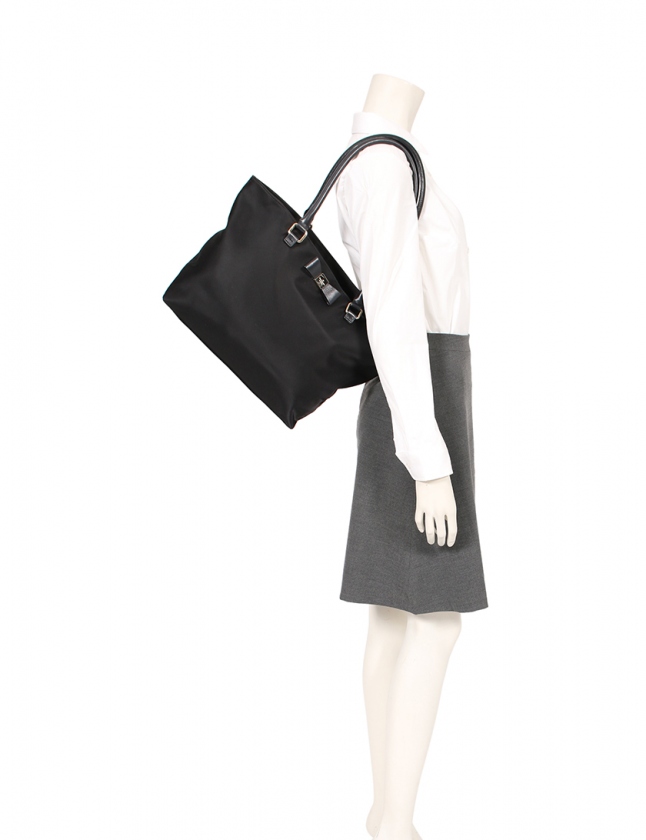 ケイトスペード KATE SPADE トートバッグ 黒 PXRU5875 ナイロン レザー