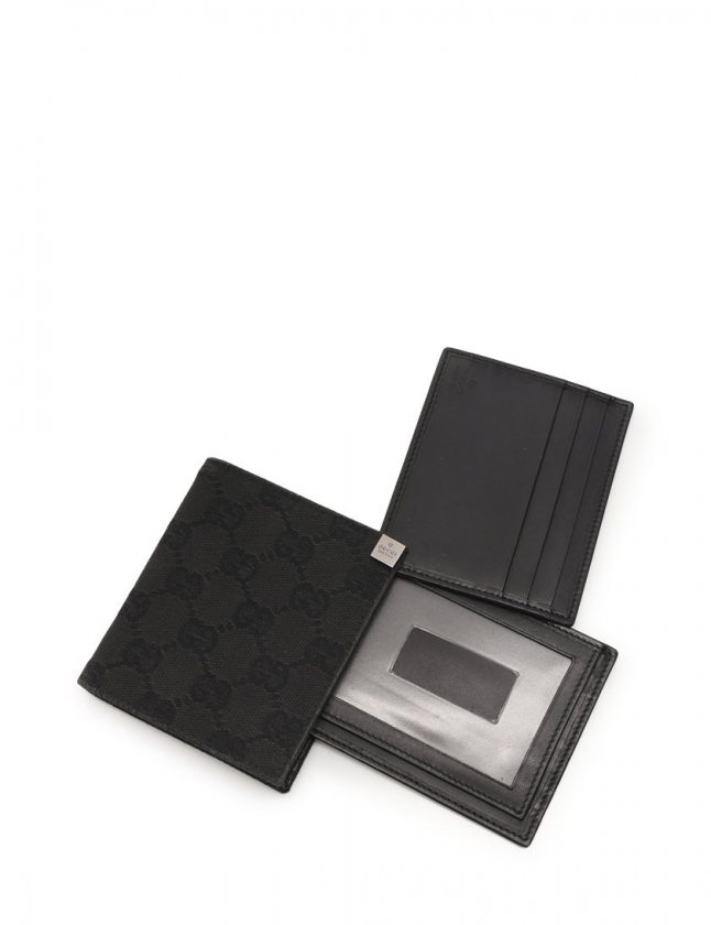 グッチ GUCCI カードケース GGキャンバス パスケース 黒 小物