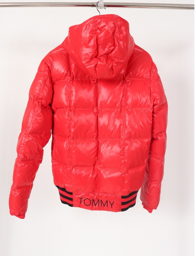トミー Tommy ダウンジャケット 赤 L アウター 無地 ナイロン フード付き メンズ 114 ベクトルパーク