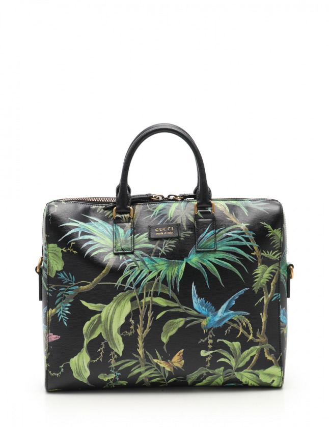 グッチ Gucci ビジネスバッグ トロピカルプリント ブリーフケース ボタニカル 黒 マルチカラー レザー メンズ 114 ベクトルパーク