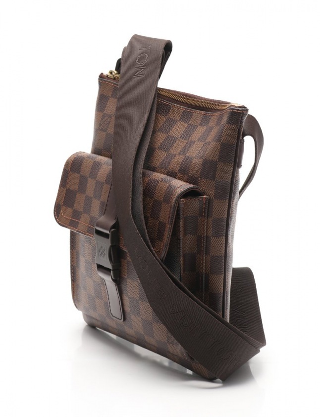 ルイヴィトン LOUIS VUITTON ショルダーバッグ ポシェットメルヴィール ダミエエベヌ 茶 N51127 PVC レザー レディース
