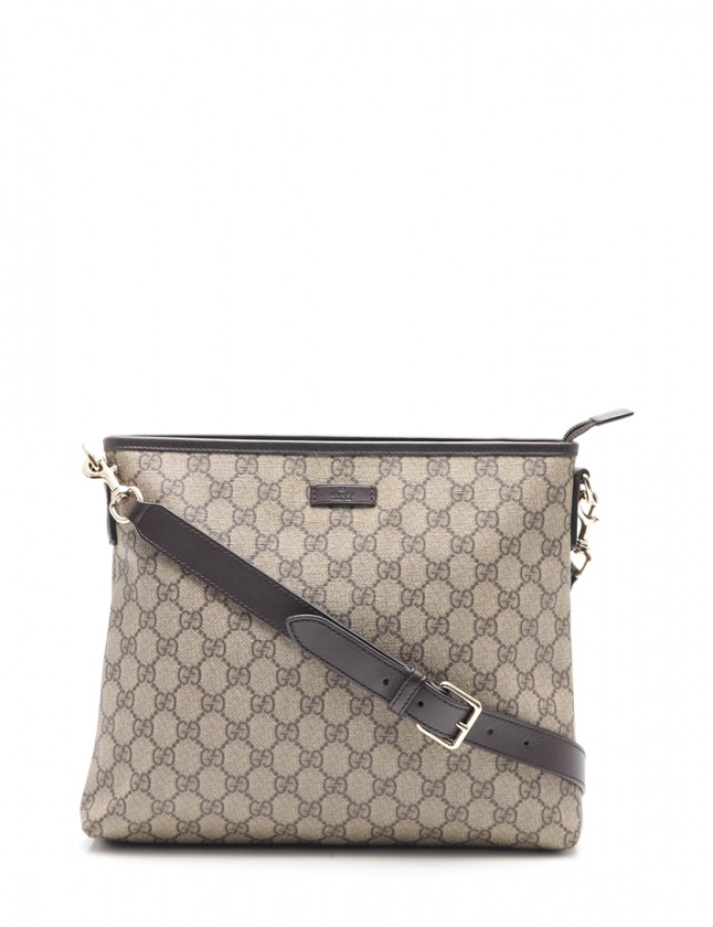 グッチ GUCCI ショルダーバッグ GGスプリーム ベージュ 茶 388924 PVC 