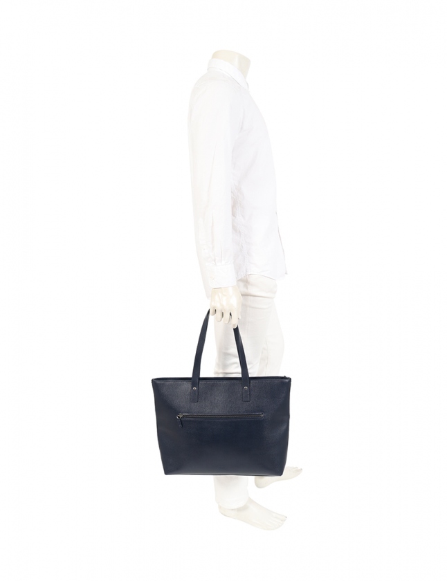 FURLA ネイビー レザー トートバッグ 大きめ FURLA フルラ ネイビー レザー ハンドバッグ 2WAY｜Yahoo!フリマ