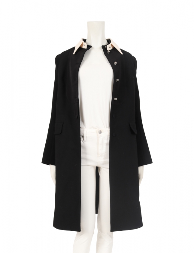 プラダ PRADA コート 黒 38 アウター XS ウール レディース 114