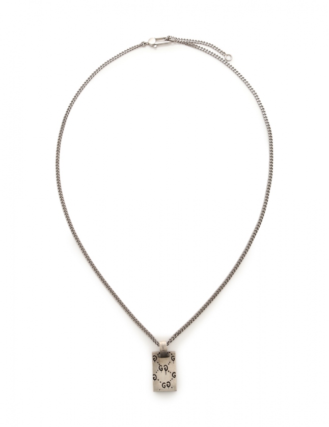 グッチ GUCCI ネックレス ゴーストプレート シルバー