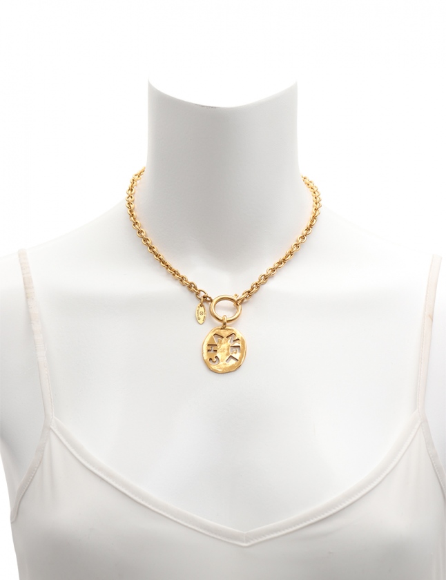 シャネル CHANEL ネックレス ゴールド アクセサリー ロゴ ヴィンテージ