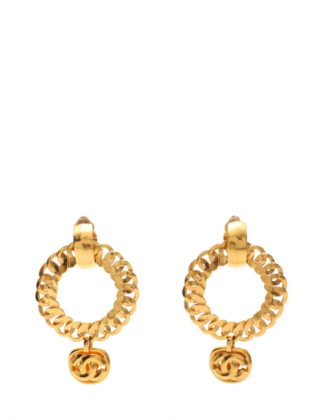 シャネル CHANEL フープイヤリング ココマーク ゴールド アクセサリー 