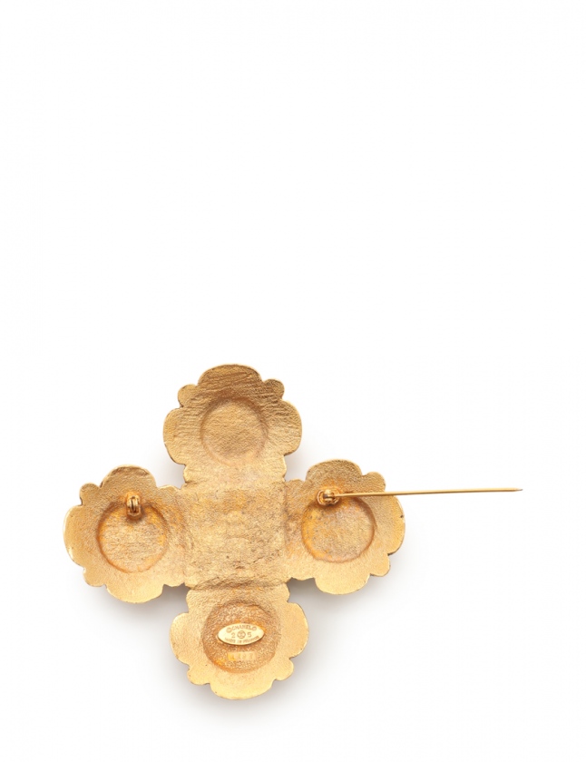 CHANEL ブローチ グリポワ カラーストーン クロスモチーフ ヴィンテージ シャネル CHANEL ブローチ グリポワ ゴールド マルチカラー