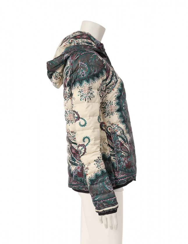 エトロ ETRO ダウンジャケット アイボリー 緑 マルチカラー 44  