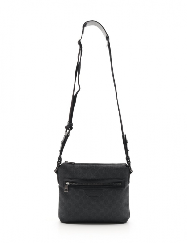 グッチ GUCCI ショルダーバッグ GGスプリーム 黒 387514 PVC レザー 