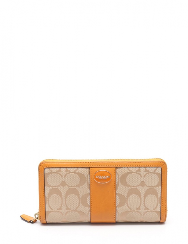 コーチ COACH ラウンドファスナー長財布 シグネチャー ベージュ コーチ COACH ラウンドファスナー長財布 シグネチャー ベージュ
