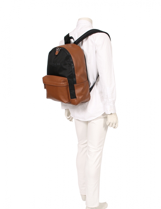 コーチ COACH バックパック リュック チャールズ 茶 黒 F59321 レザー