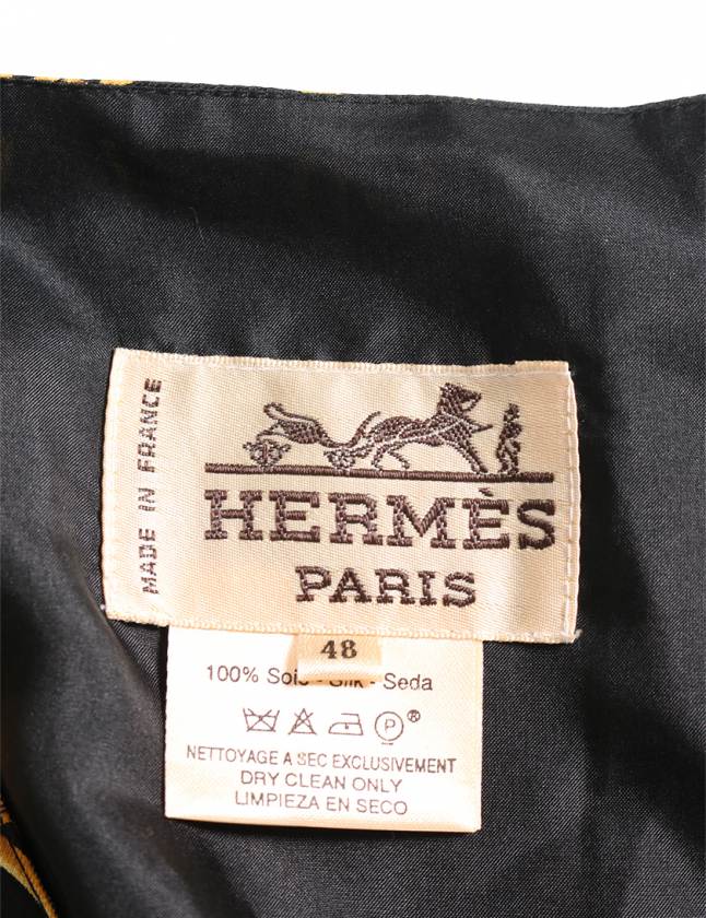 エルメス HERMES ベスト ジレ 黒 マルチカラー 48 トップス