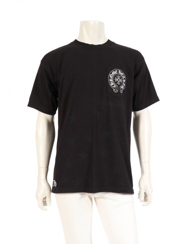 クロムハーツ CHROME HEARTS Tシャツ ホースシュー スター プリント 黒  