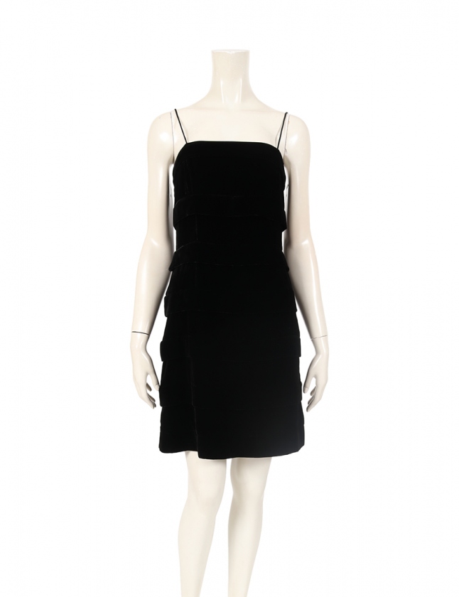 エンポリオアルマーニ EMPORIO ARMANI ワンピース ベロア 黒 38  