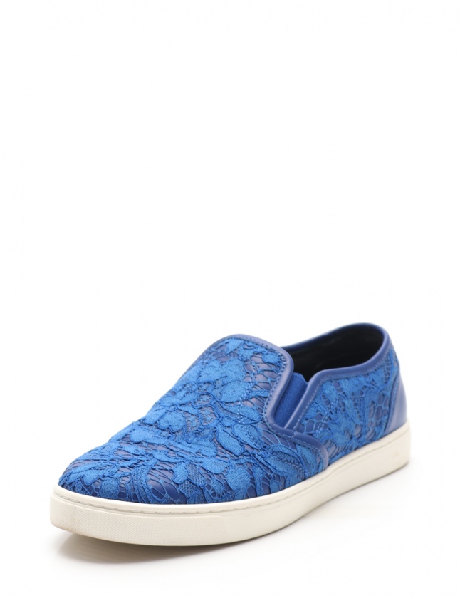 ドルチェ&ガッバーナ ドルガバ DOLCE&GABBANA スリッポン 青 37 1/2 