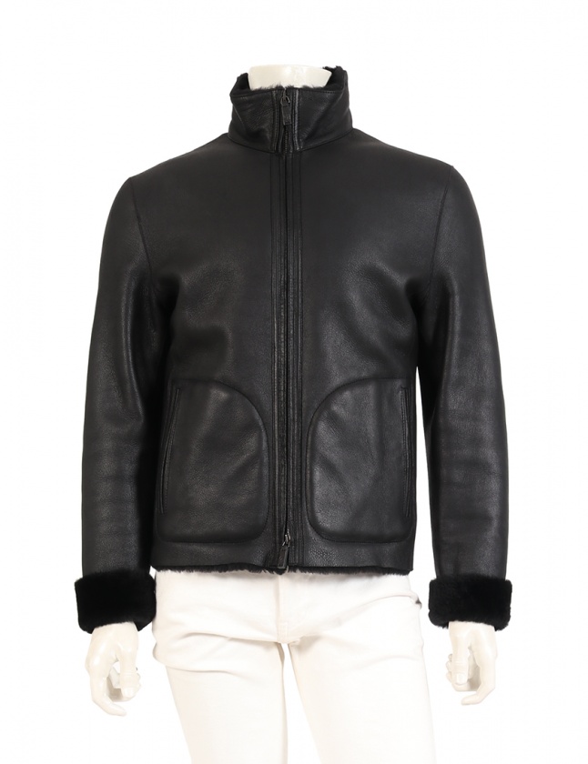 ジョルジオアルマーニ GIORGIO ARMANI ライダースジャケット 黒 50 