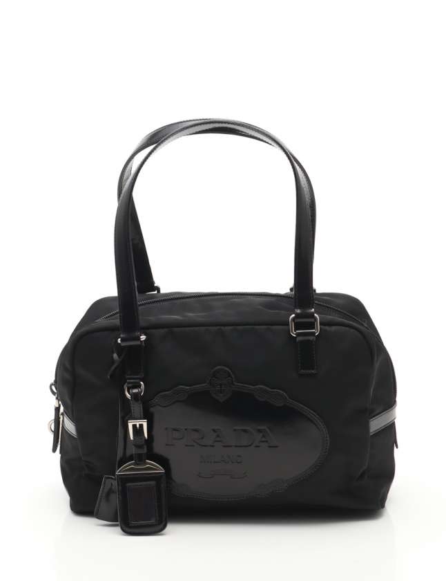 プラダ PRADA ショルダーバッグ ミニボストン 黒 BR3149 ナイロン 