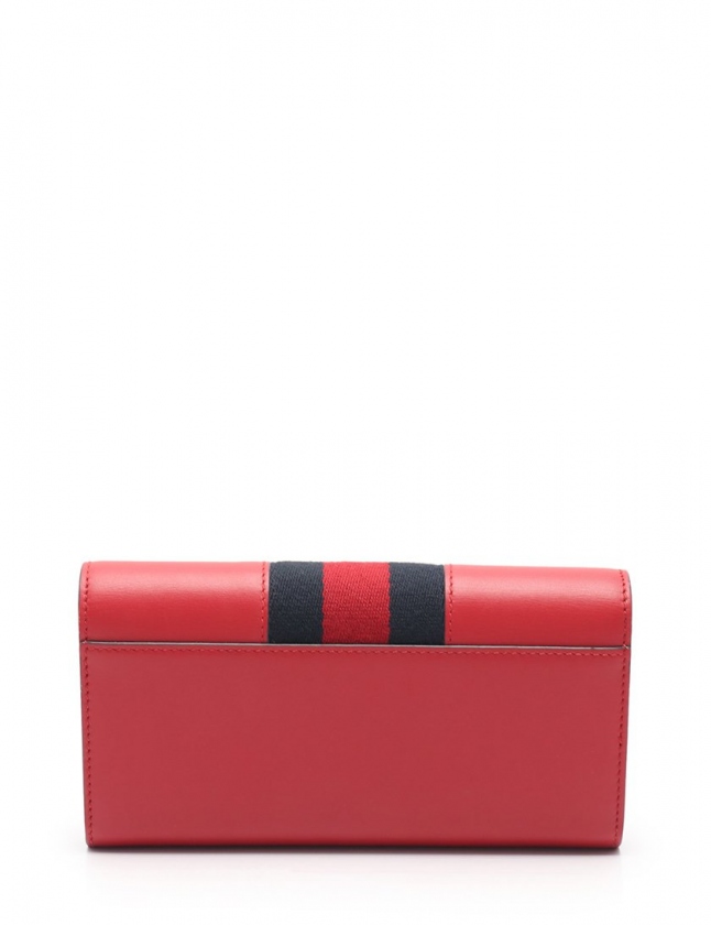 グッチ GUCCI 二つ折り長財布 シルヴィ コンチネンタルウォレット 赤 