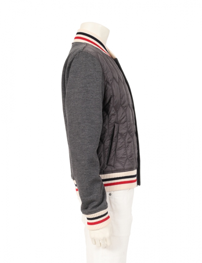モンクレール MONCLER ブルゾン スタジャン カーディガン グレー L 