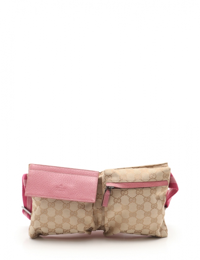 グッチ GUCCI ボディバッグ GGキャンバス ウエストバッグ ベージュ  