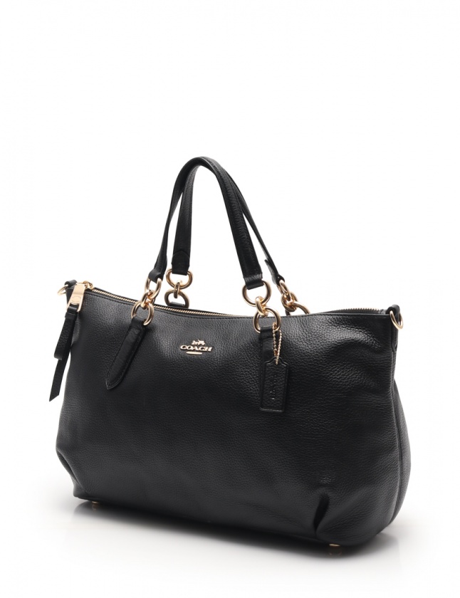 【COACH】美品！2way レザー　ハンドバッグ　ショルダーバック　ブラック コーチ COACH バッグ 2WAY ハンドバッグ ショルダーバッグ 肩掛け