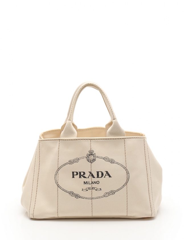 プラダ PRADA トートバッグ カナパ アイボリー BN1877 キャンバス 
