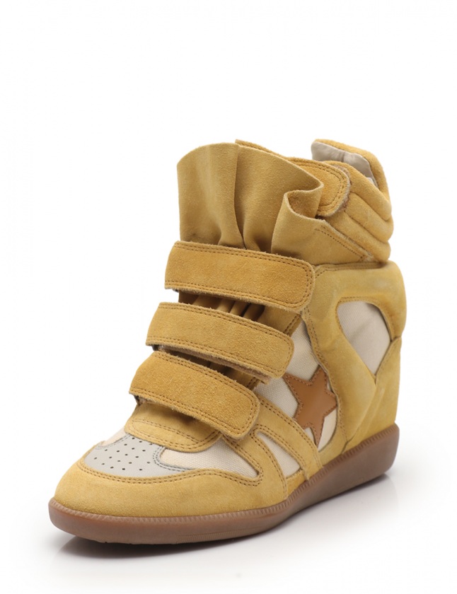 イザベルマラン ISABEL MARANT ハイカット インヒールスニーカー 黄 