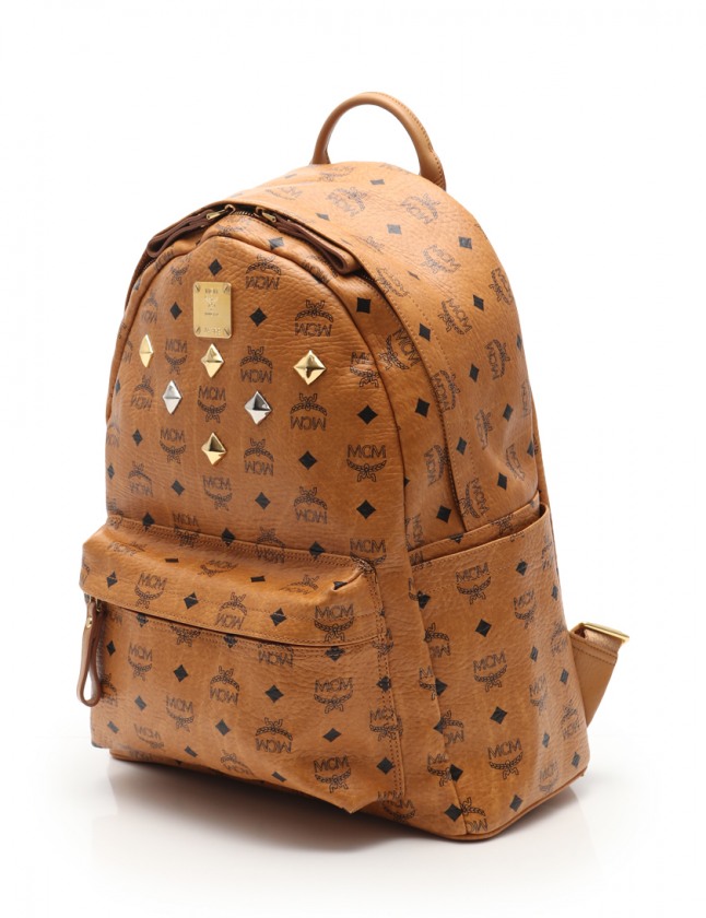 【信頼】 バックパック MCM エムシーエム ロゴ 黒 キャメル リュック バッグ