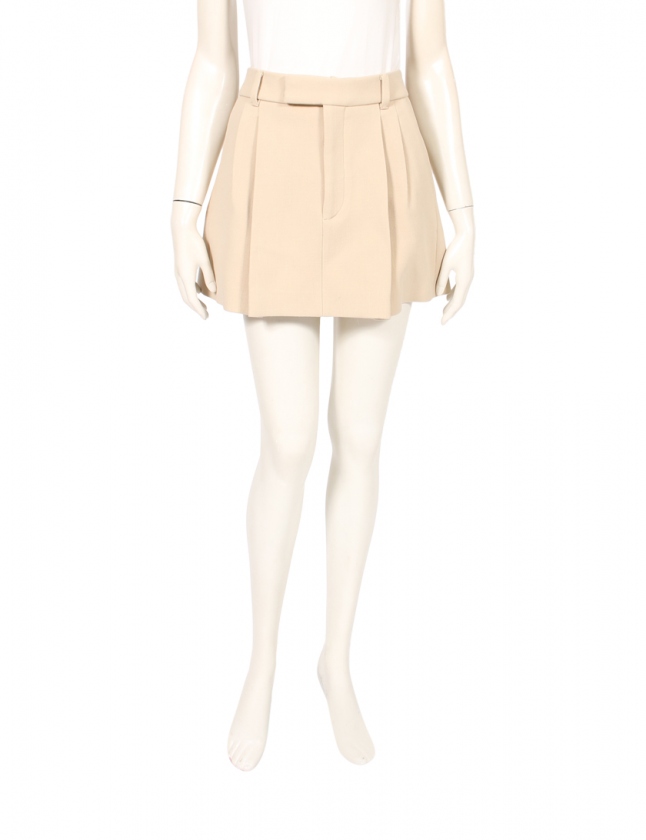ミュウミュウ miumiu スカート ベージュ 40 ボトムス ミニ丈 台形 無地  