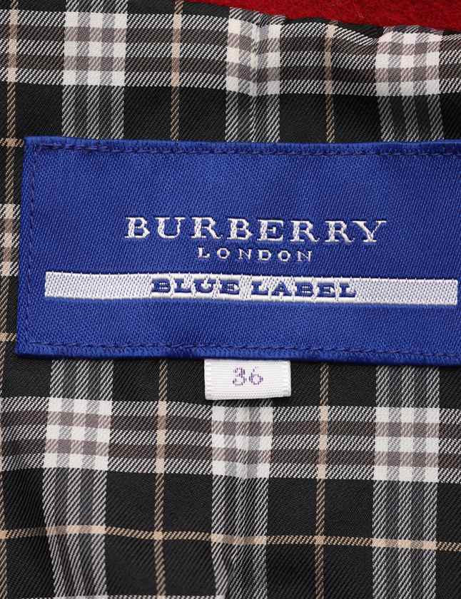 バーバリーブルーレーベル BURBERRY BLUE LABEL Pコート 赤 36