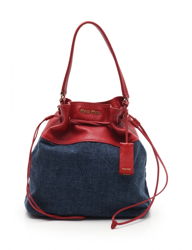 希少✨ミュウミュウ miumiu バッグ マドラス デニム レッド ショルダー 