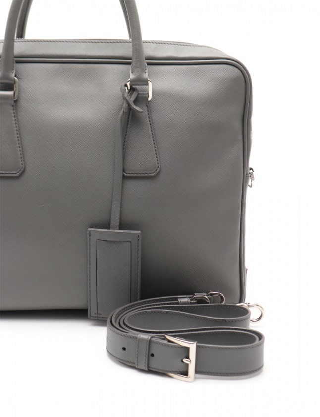プラダ PRADA ビジネスバッグ ブリーフケース ショルダーバッグ グレー 