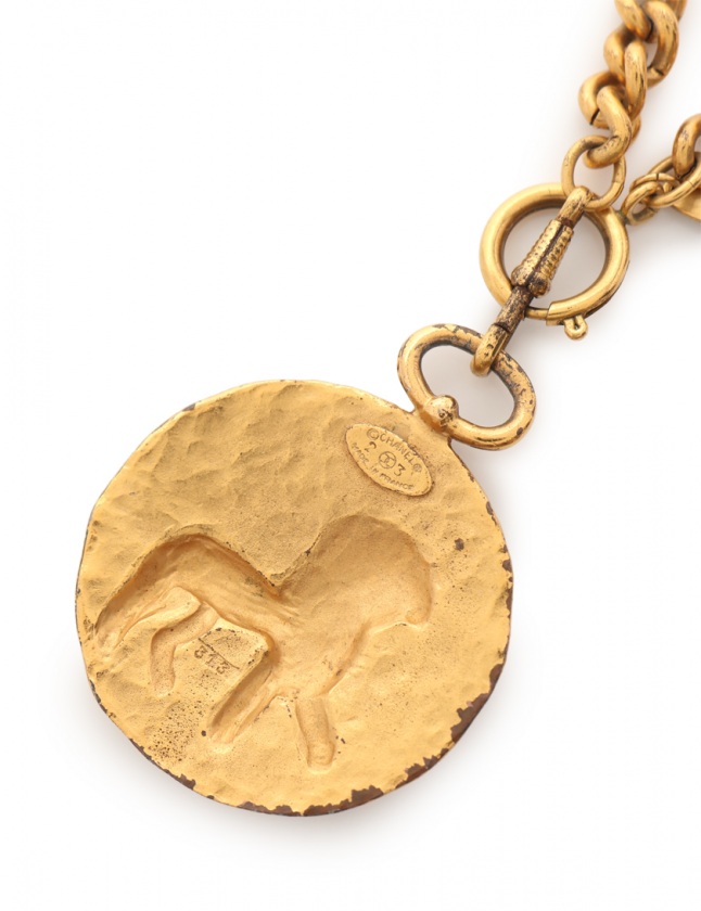 シャネル ネックレス ヴィンテージ ライオンモチーフ GPメッキ