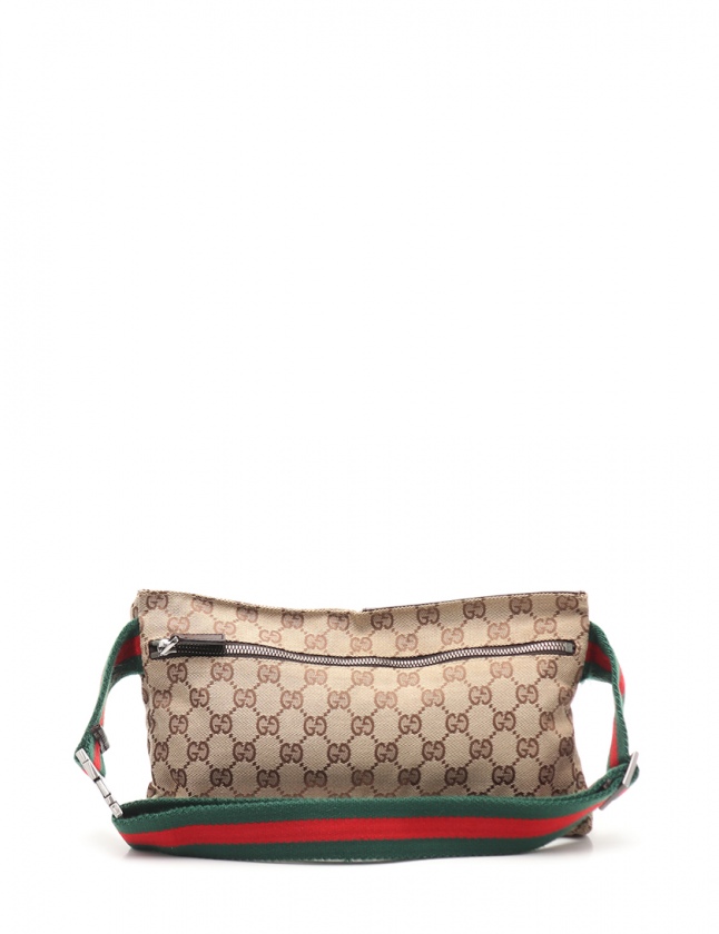 グッチ GUCCI ボディバッグ GGキャンバス ウエストバッグ ベージュ