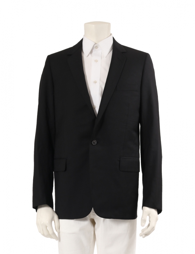 ディオールオム Dior HOMME テーラードジャケット 黒 48 アウター 無地 
