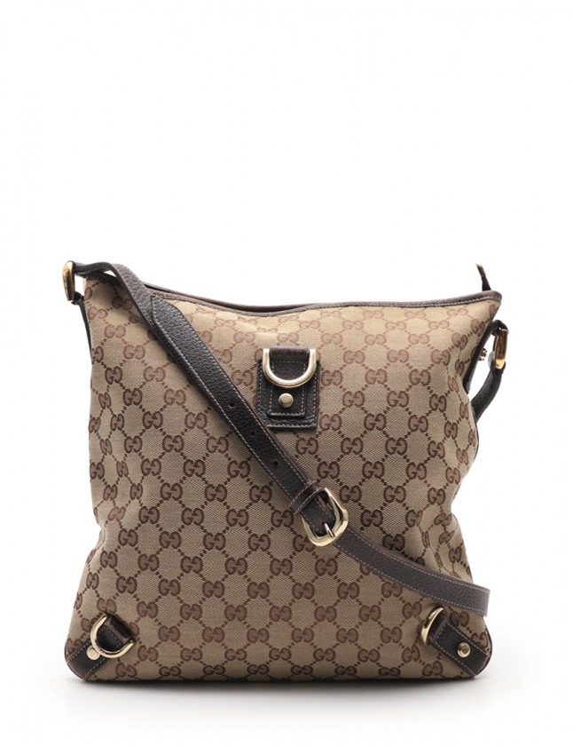 □ 1円～ グッチ GG ショルダーバッグ 131326 キャンバス ブラック系